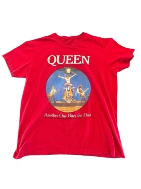 Queen Another One Bites the Dust Official Merch Graphic Band Tee XL Red